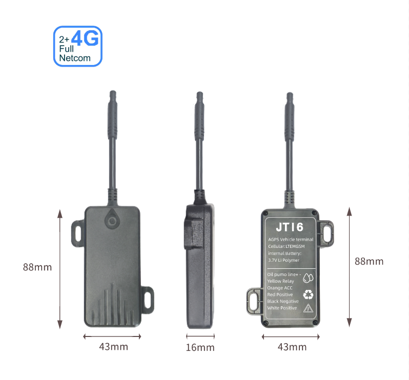 JT16 · front, side & rear